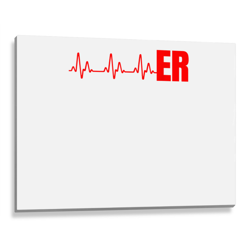 Emergency Medicine Emergency Room Nurse Er Heartbeat T Shirt Metal Print Horizontal | Artistshot