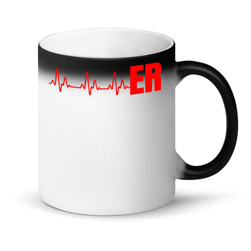 Emergency Medicine Emergency Room Nurse Er Heartbeat T Shirt Magic Mug | Artistshot