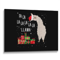 Gift Fa La La La Llama Christmas Lights Snowflakes Llama Christmas For Metal Print Horizontal | Artistshot