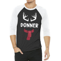 Donner Reindeer Christmas Matching Pjs Group Costume Gift Pullover 3/4 Sleeve Shirt | Artistshot