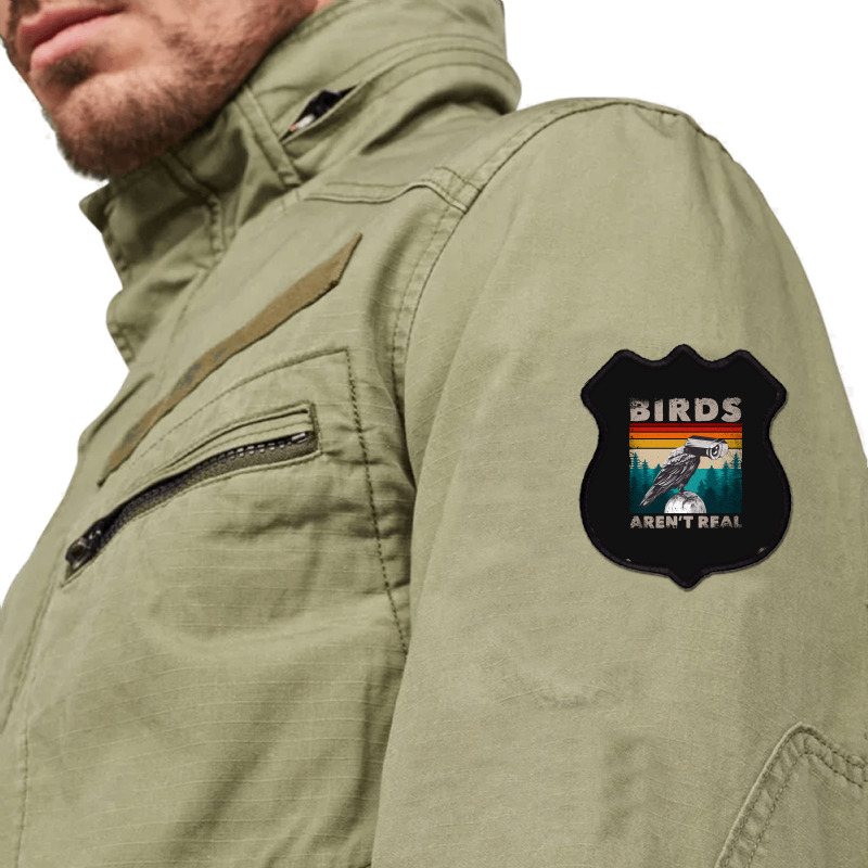 Funny Meme Birds Surveillance Truther Cctv Bird Aren't Real Pullover H Shield Patch by cm-arts | Artistshot