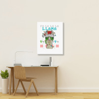 Fa La La La La Merry Christmas Funny Santa Llama Ugly T Shirt Portrait Canvas Print | Artistshot