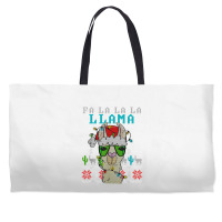 Fa La La La La Merry Christmas Funny Santa Llama Ugly T Shirt Weekender Totes | Artistshot