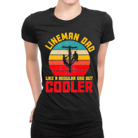 Lineman Dad But Cooler Funny Electrician Utility Father Mens Premium Ladies Fitted T-shirt | Artistshot