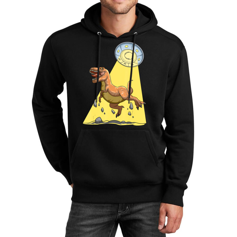 Alien Dinosaur Abduction Ufo T-rex Abducted By Ufo Spaceship Unisex Hoodie | Artistshot