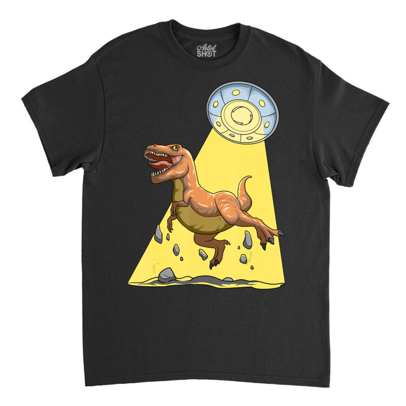 Alien Dinosaur Abduction Ufo T-rex Abducted By Ufo Spaceship Classic T-shirt | Artistshot