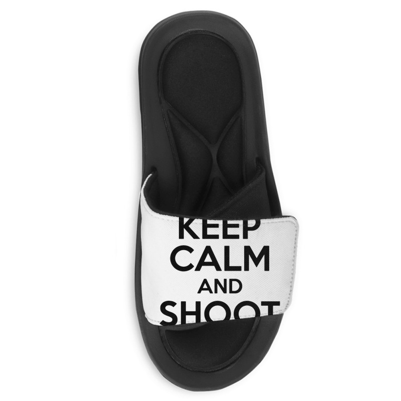 Keep Calm And Shoot Raw Slide Sandal | Artistshot