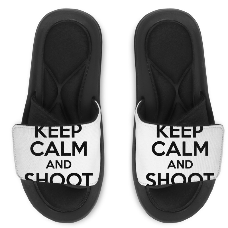 Keep Calm And Shoot Raw Slide Sandal | Artistshot