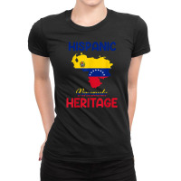 Venezuela Map Venezuela Flag Hispanic Heritage Latin Month T Shirt Ladies Fitted T-shirt | Artistshot