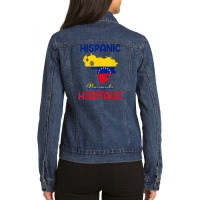 Venezuela Map Venezuela Flag Hispanic Heritage Latin Month T Shirt Ladies Denim Jacket | Artistshot