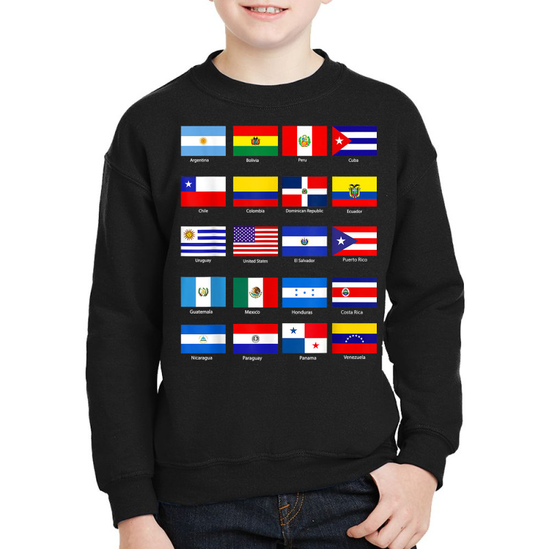 All Latin American Flags Countries Hispanic Heritage Month T Shirt Youth Sweatshirt by haitequila | Artistshot