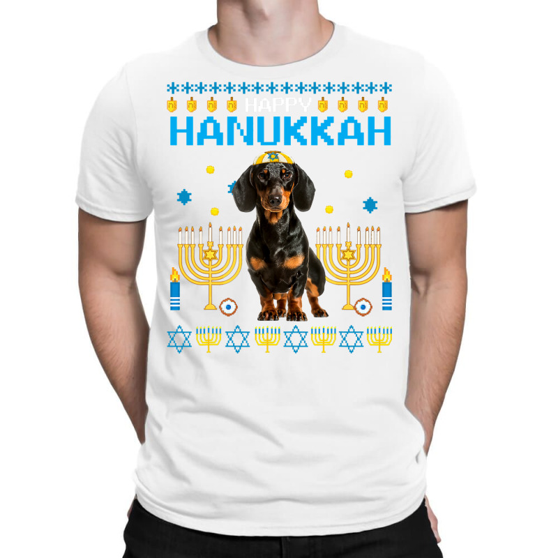 Dachshund Chanukah Jewish Ugly Hanukkah Sweater Pajama T-shirt | Artistshot