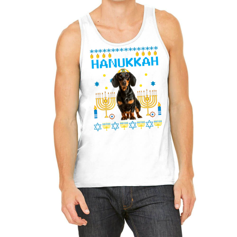 Dachshund Chanukah Jewish Ugly Hanukkah Sweater Pajama Tank Top | Artistshot