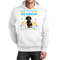 Dachshund Chanukah Jewish Ugly Hanukkah Sweater Pajama Unisex Hoodie | Artistshot