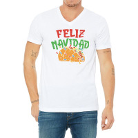 Feliz Navidad Christmas In July Mexican Taco Food Xmas Gift V-neck Tee | Artistshot