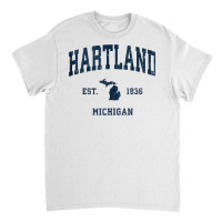 Hartland Michigan Mi Vintage Athletic Navy Sports Design Tank Top Classic T-shirt | Artistshot