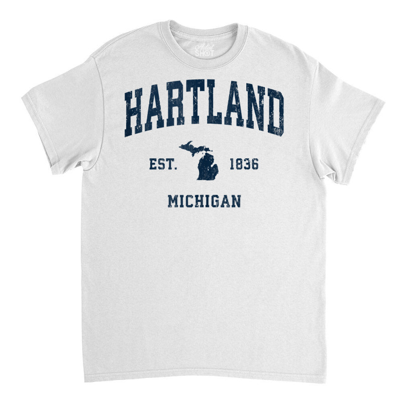 Hartland Michigan Mi Vintage Athletic Navy Sports Design Tank Top Classic T-shirt by vaeriburaeme | Artistshot