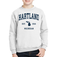 Hartland Michigan Mi Vintage Athletic Navy Sports Design Tank Top Youth Sweatshirt | Artistshot