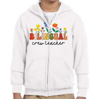 Dual Language Bilingual Crew Teacher Appreciation T Shirt Youth Zipper Hoodie | Artistshot