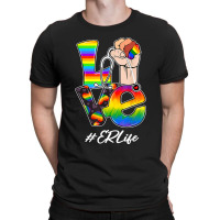 Love Er Life Nurse Lgbt Gay Pride Rainbow Flag Nursing T-shirt | Artistshot