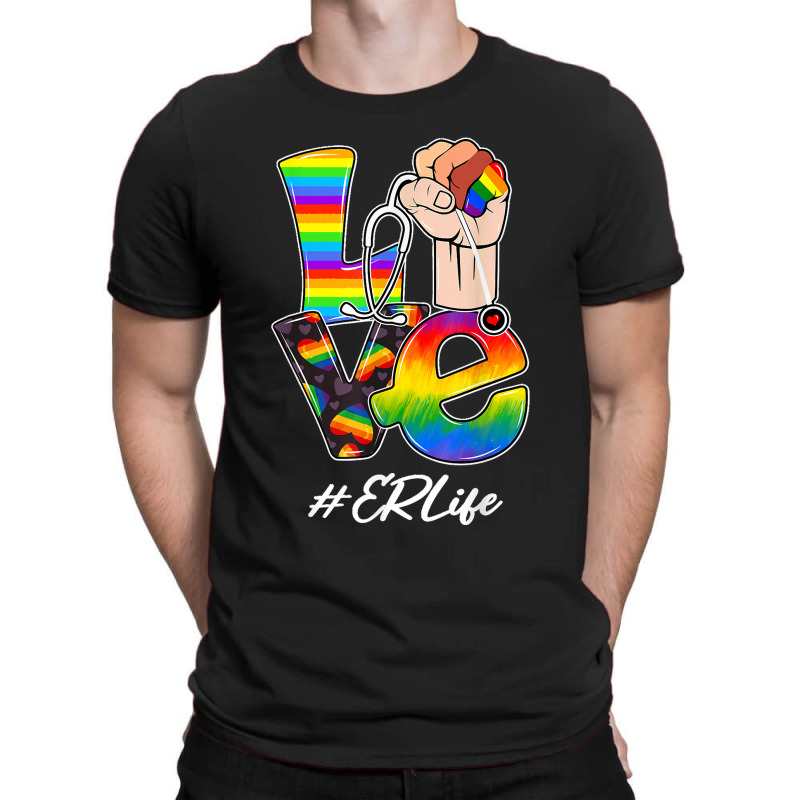 Love Er Life Nurse Lgbt Gay Pride Rainbow Flag Nursing T-shirt | Artistshot