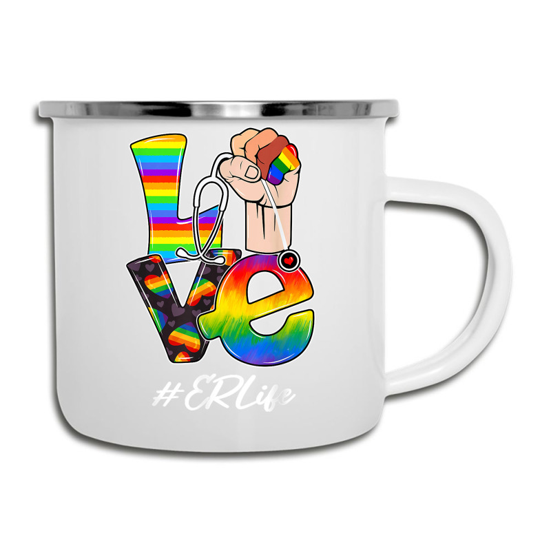 Love Er Life Nurse Lgbt Gay Pride Rainbow Flag Nursing Camper Cup | Artistshot