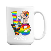 Love Er Life Nurse Lgbt Gay Pride Rainbow Flag Nursing 15 Oz Coffee Mug | Artistshot