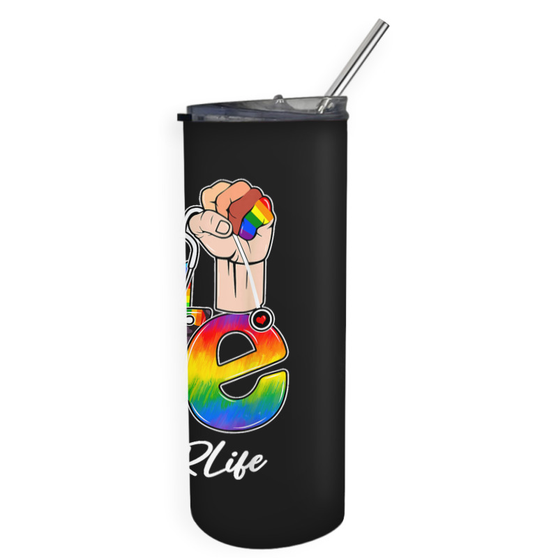 Love Er Life Nurse Lgbt Gay Pride Rainbow Flag Nursing Skinny Tumbler | Artistshot