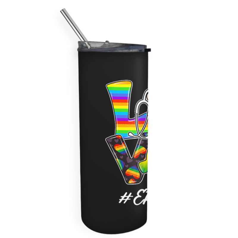 Love Er Life Nurse Lgbt Gay Pride Rainbow Flag Nursing Skinny Tumbler | Artistshot