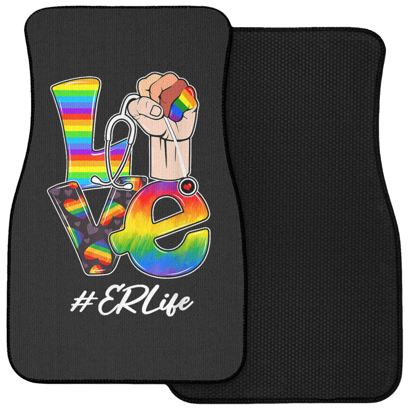 Love Er Life Nurse Lgbt Gay Pride Rainbow Flag Nursing Front Car Mat | Artistshot