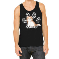 Halloween Siberian Brown Tuxedo Cat Ghosts Cat Paw T Shirt Tank Top | Artistshot