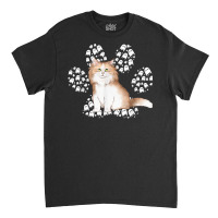 Halloween Siberian Brown Tuxedo Cat Ghosts Cat Paw T Shirt Classic T-shirt | Artistshot