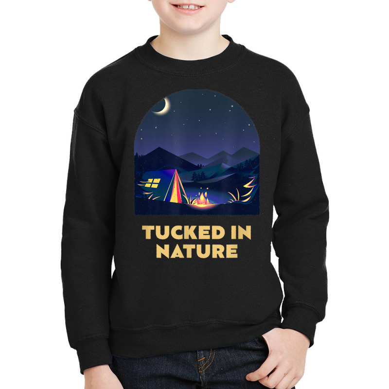 Tucked In Nature Camping Wildlife Camper Outdoor Hiking Youth Sweatshirt by Fashonus | Artistshot