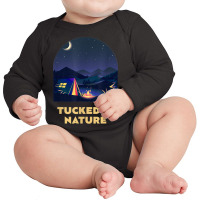 Tucked In Nature Camping Wildlife Camper Outdoor Hiking Long Sleeve Baby Bodysuit | Artistshot