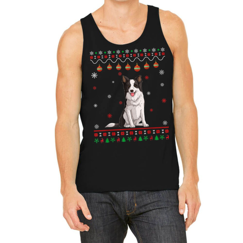 Border Collie Dog Ugly Xmas Design Matching Ugly Christmas Tank Top | Artistshot