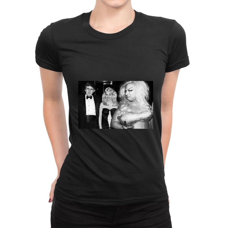 Divine Meets Trump Ladies Fitted T-Shirt by HectorMarroquin | Artistshot