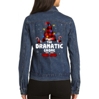 The Dramatic Gnome Buffalo Plaid Christmas Tree Light Funny Ladies Denim Jacket | Artistshot