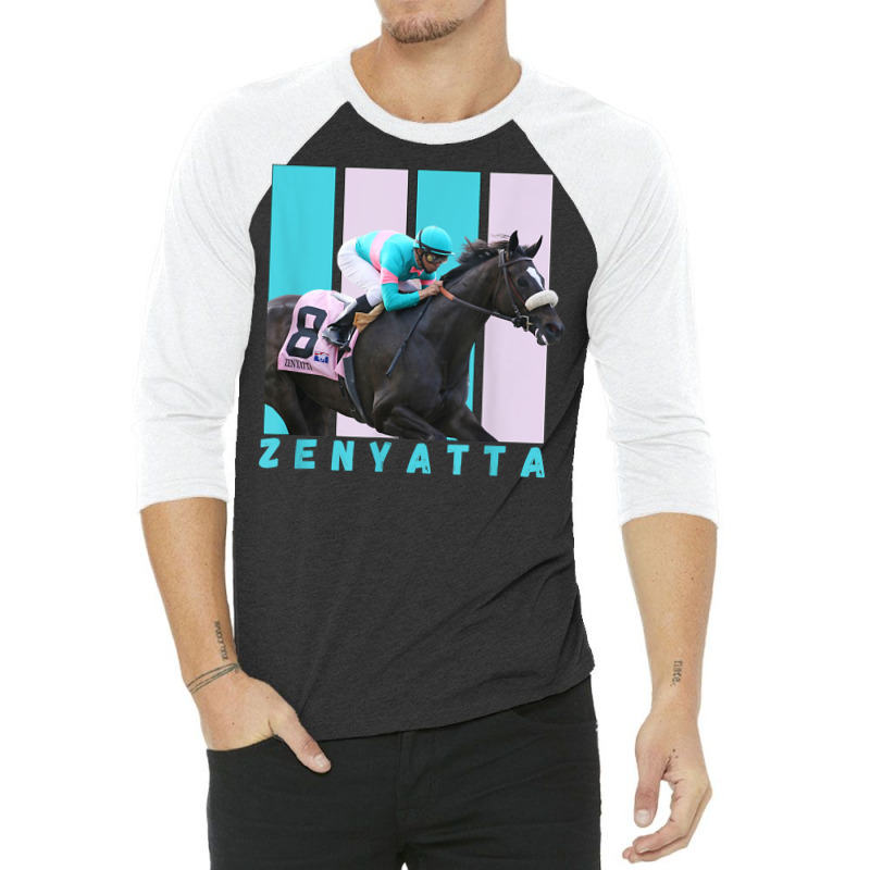 Zenyatta Horse, Thoroughbred, Santa Anita, Del Mar T Shirt 3/4 Sleeve Shirt by cm-arts | Artistshot