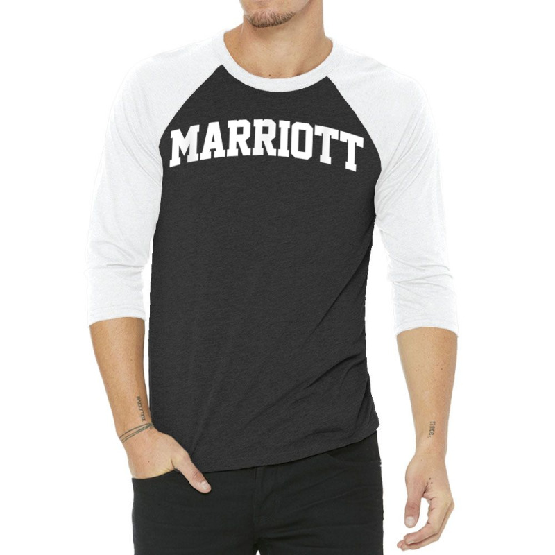 Marriott Name Vintage Retro College Arch Style Funny 3/4 Sleeve Shirt | Artistshot