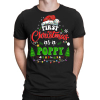 First Christmas As A Poppy Funny Holiday Santa Hat Groovy T-shirt | Artistshot