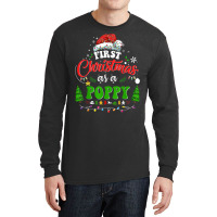 First Christmas As A Poppy Funny Holiday Santa Hat Groovy Long Sleeve Shirts | Artistshot