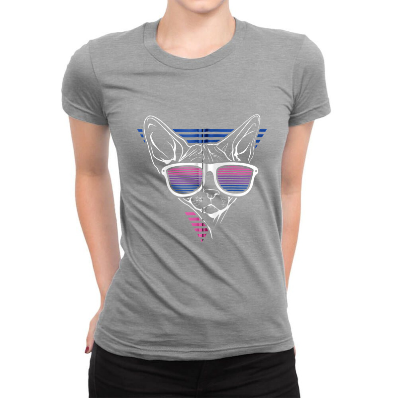 Cat Wearing Sunglasses Funny Bi Sexual Pride Kitten Lover Ladies Fitted T-Shirt by Charlotte J Miracle | Artistshot