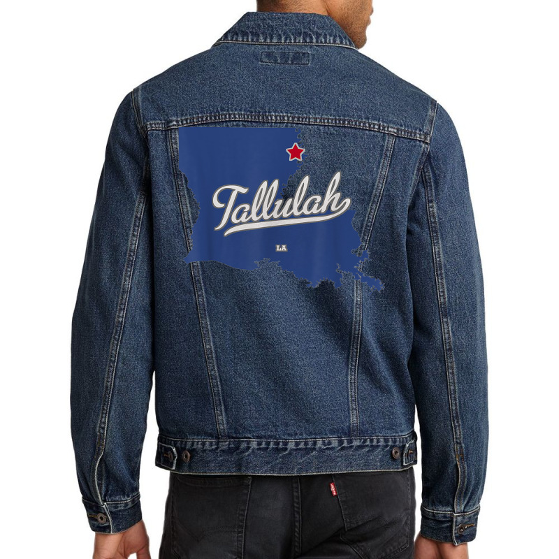 Tallulah Louisiana La Map T Shirt Men Denim Jacket | Artistshot