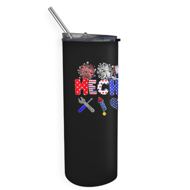 Mechanic Proud American Flag Fireworks Happy 4th Of July Skinny Tumbler | Artistshot