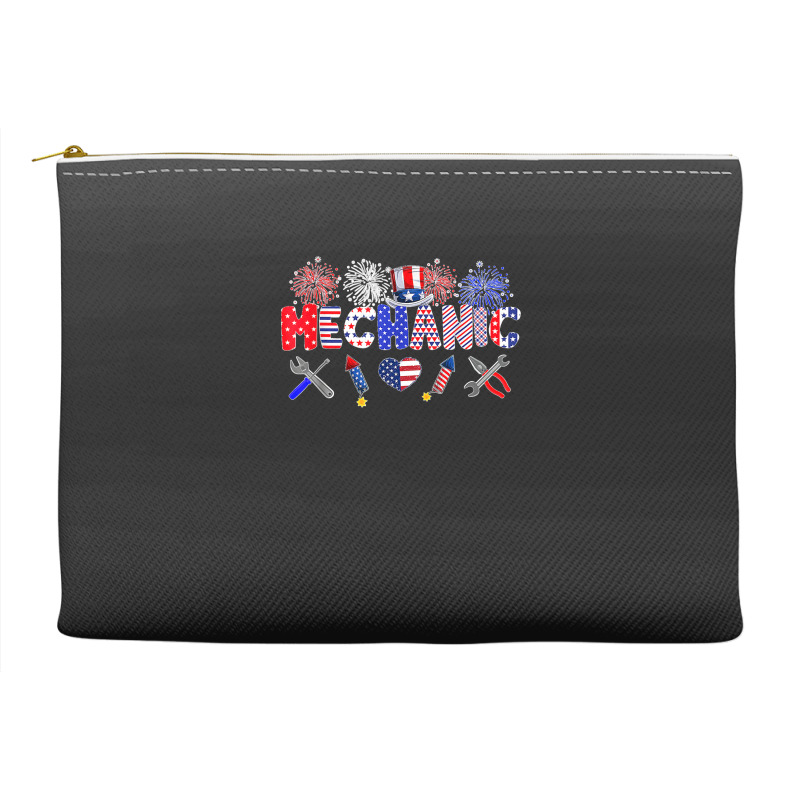 Mechanic Proud American Flag Fireworks Happy 4th Of July Accessory Pouches | Artistshot