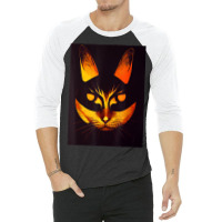 Halloween Cat   Scary Kitty   Creepy Halloween Party 3/4 Sleeve Shirt | Artistshot