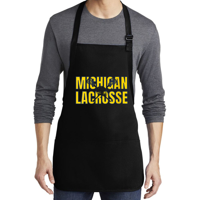 Womens Michigan Lacrosse Helmet Mi Lax The Wolverine State Gift V Neck Medium-length Apron | Artistshot