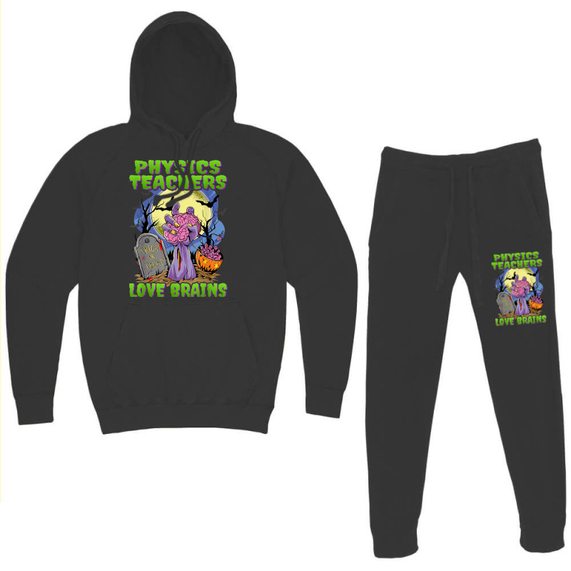 Physics Teachers Love Brains   Zombie Hand Halloween Teacher Hoodie & Jogger Set | Artistshot