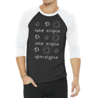 Lunar Solar Eclipse And Apocalypse Science 3/4 Sleeve Shirt | Artistshot