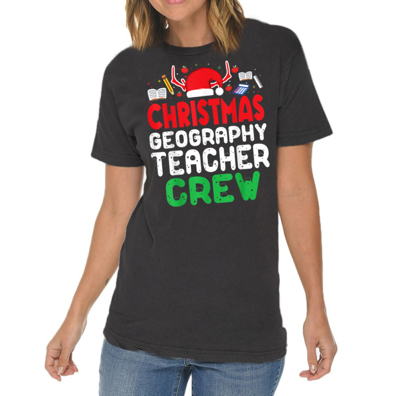 Christmas Geography Teacher Crew Wonderful Xmas Present Vintage T-shirt | Artistshot